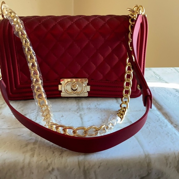 Handbag Jelly Handbag Stunning Deep Red - Picture 10 of 10